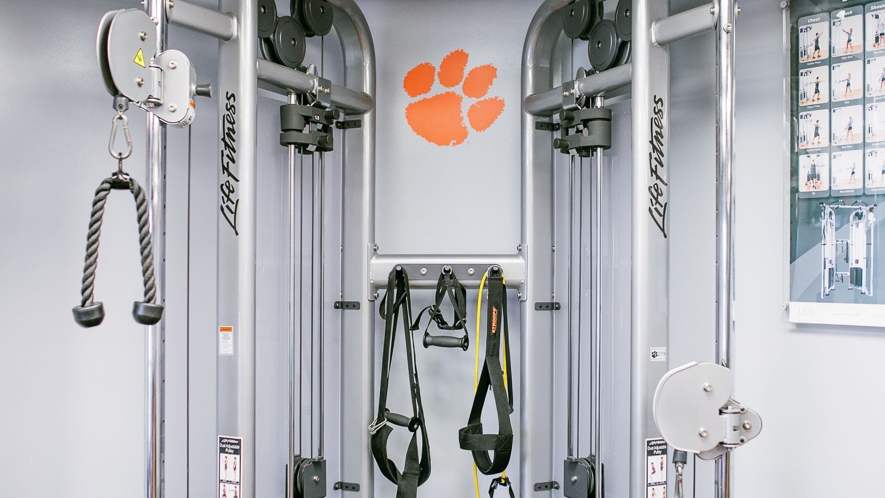 clemson workout equipment at gym
