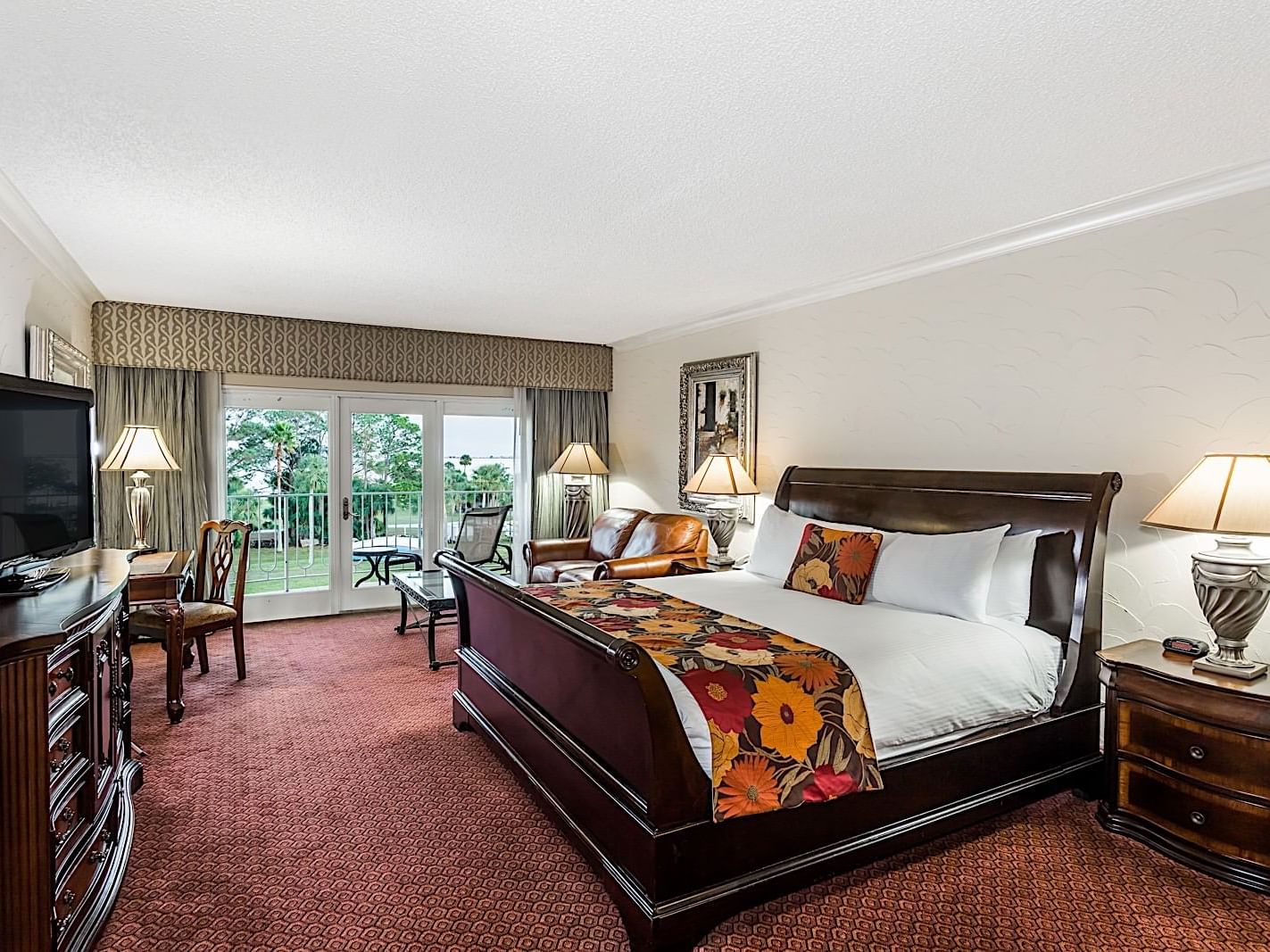 One King bed in bay view room at Safety Harbor & Resort