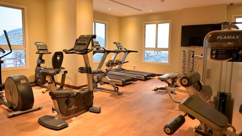 Exercise machines & equipment in Wellness & Spa at Strato Hotel by Warwick Doha