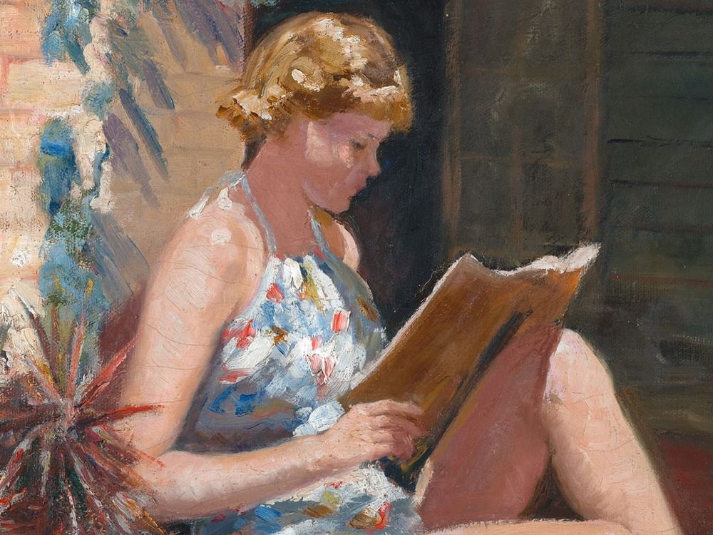 Gwendolyn Grant, Australia 1877–1968 / Winter sunshine 1939 / Oil on canvas / 71.8 x 61.5cm / Purchased 1939 / Collection: Queensland Art Gallery | Gallery of Modern Art / © Gwendolyn Grant Estate /