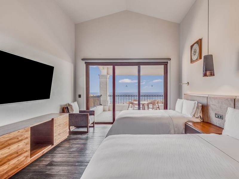 Bed & TV in Two Bedroom Residence at Live Aqua Resorts