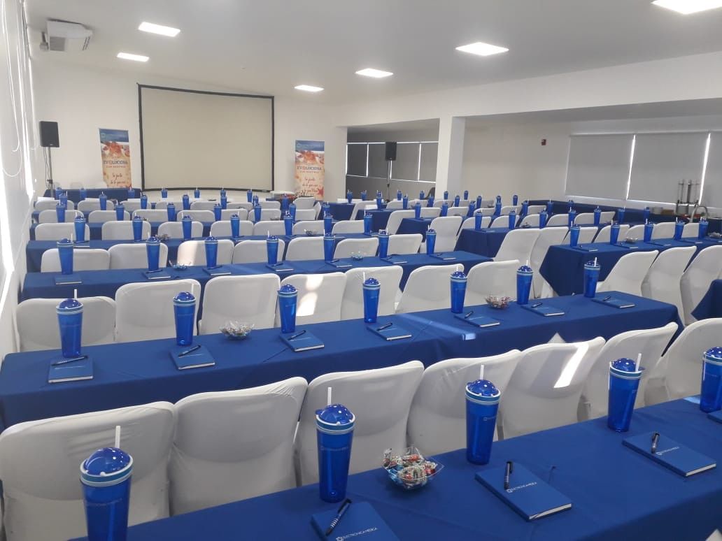 Classroom set-up in Sky Salon at Playa Blanca Beach Resort