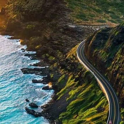 Aerial view of a scenic drive in Oahu near Waikiki Resort Hotel by Sono
