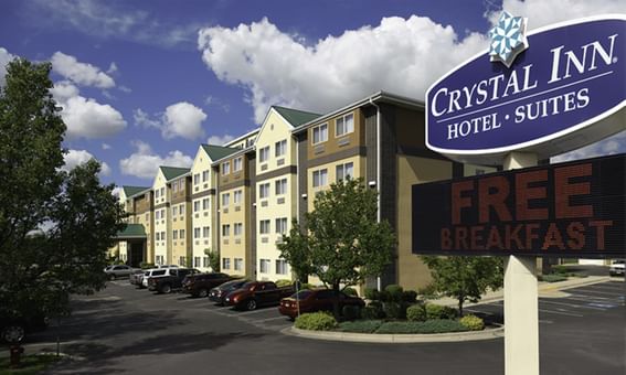 Hotel exterior view with hotel parking area at Crystal Inn Hotel & Suites Midvalley