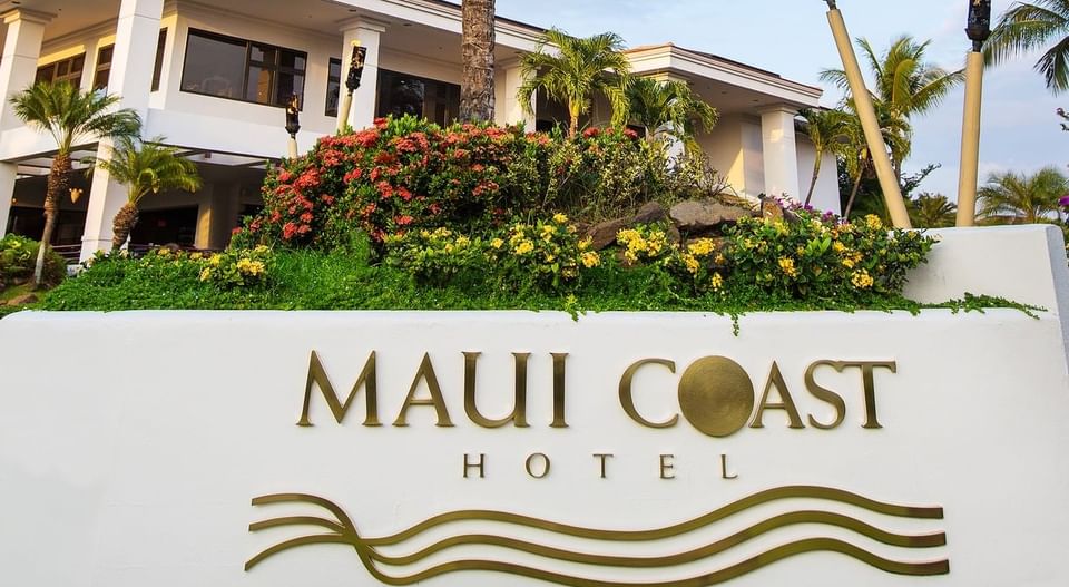 Hotel logo with a palm tree image used at Maui Coast Hotel