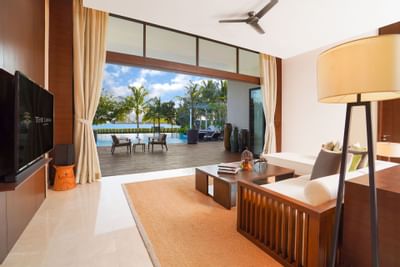 Living area of Empress beach villa at The Danna Langkawi