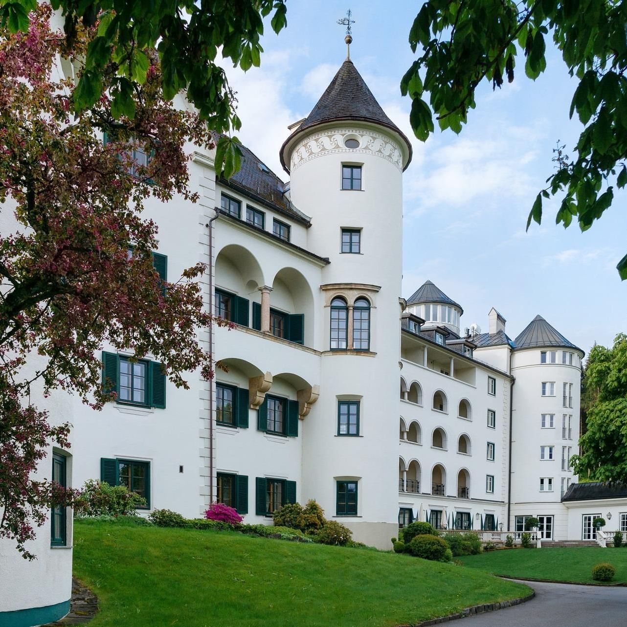 The exterior of Schloss Pichlarn Hotel in Austria