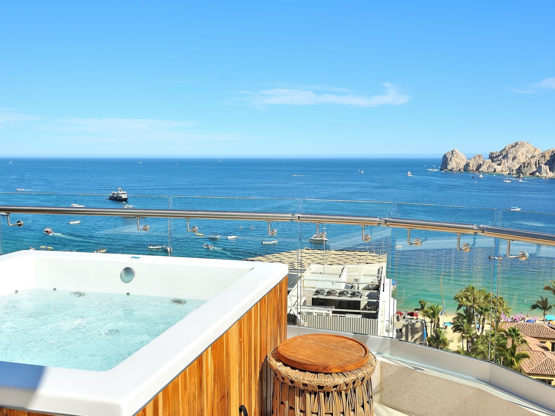 The Lands End Suite Balcony Jacuzzi at Cabo villas beach resort