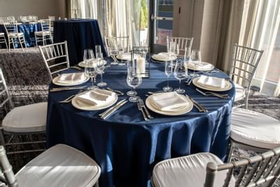 Banquet table setting at The Portsmouth Collection