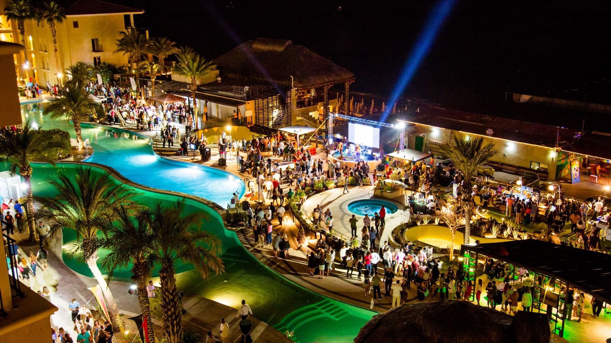 Aerial view of the beach and Casa Dorada Los Cabos Hotel