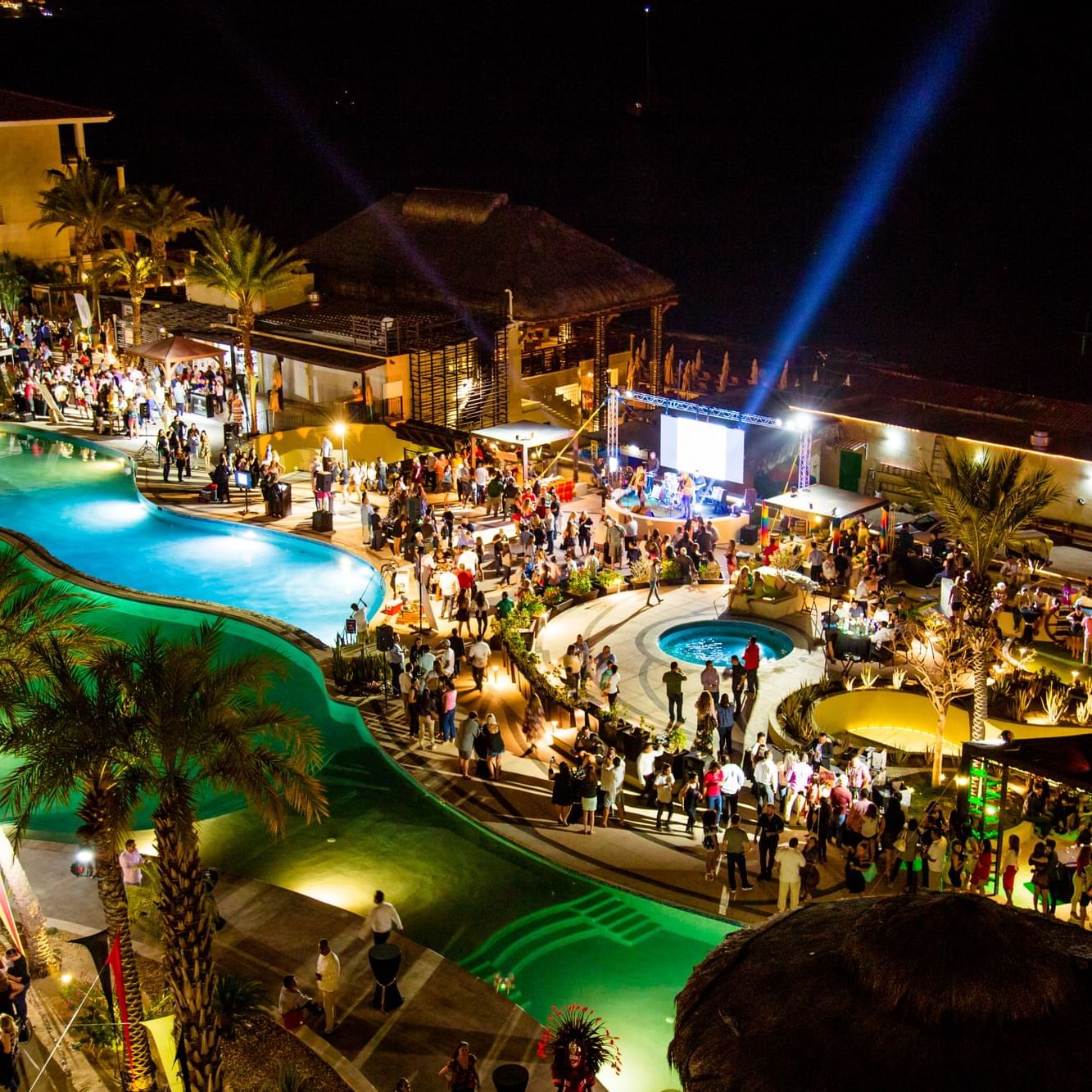Aerial view of the beach and Casa Dorada Los Cabos Hotel