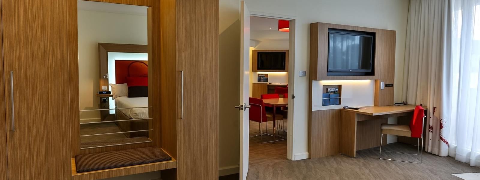 Close up on wardrobe in a 1 Bedroom Apartment at Novotel Sydney