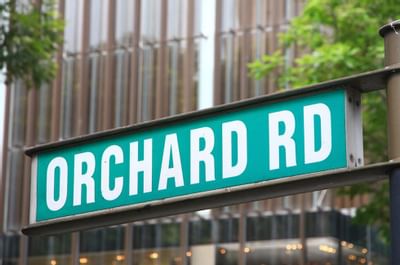Orchard Road Singapore Street Sign near Goodwood Park Hotel