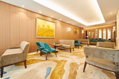 Executive lobby lounge area with comfy chairs at Eastin Grand Hotel Saigon