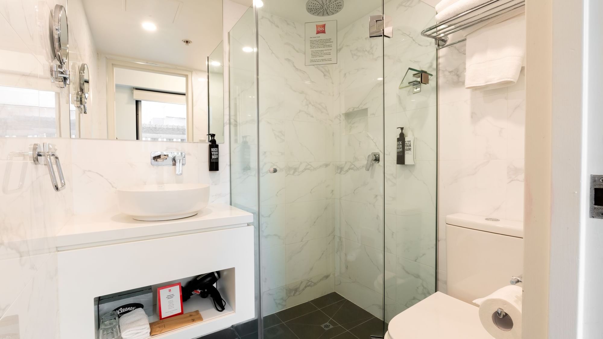 ibis world square bathroom shower and all facilities