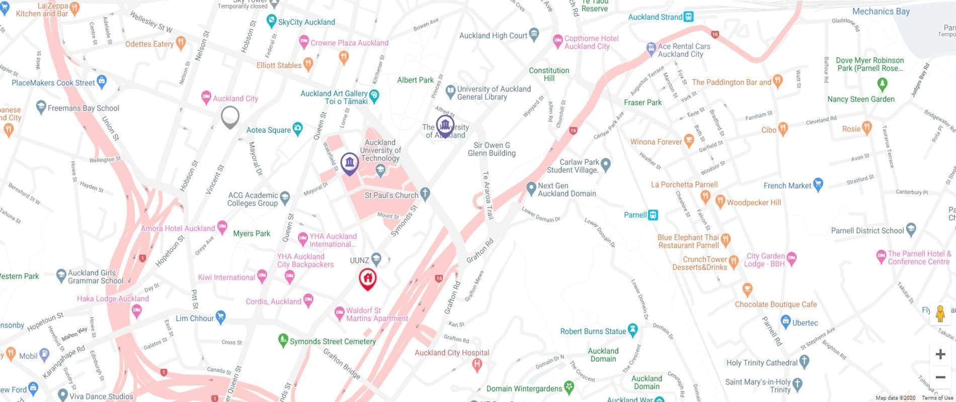 UniLodge Auckland City Map