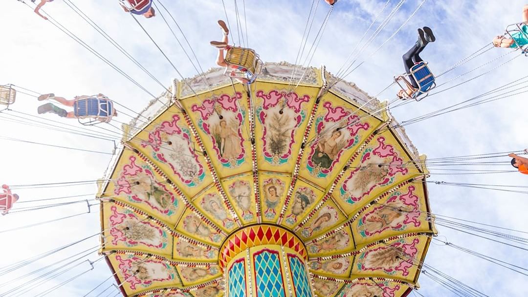 Low angle view of the wave swinger in Sydney Royal Easter Show near Pullman Sydney Olympic Park