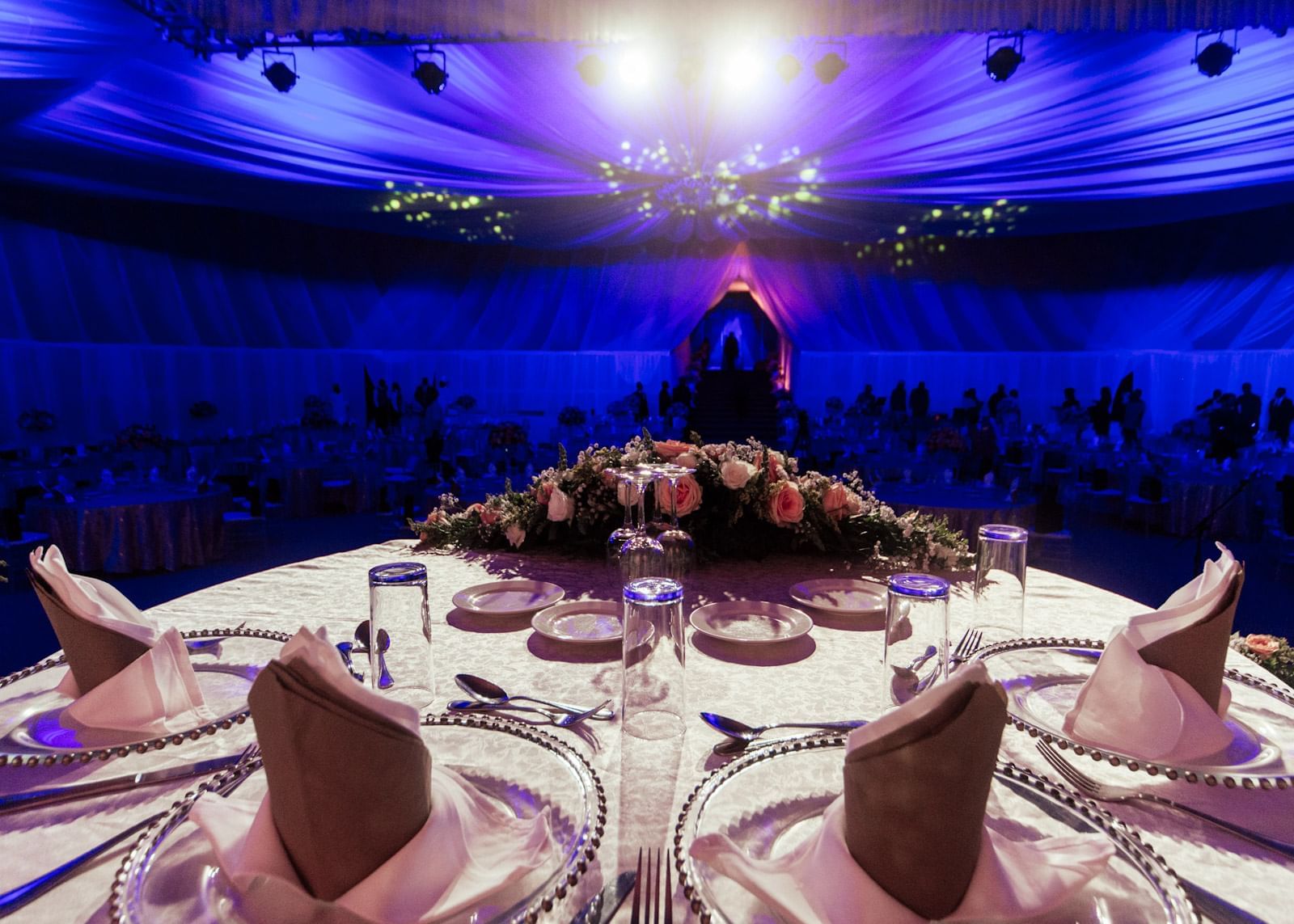 Closeup of a Banquet table at Kampala Serena Hotel
