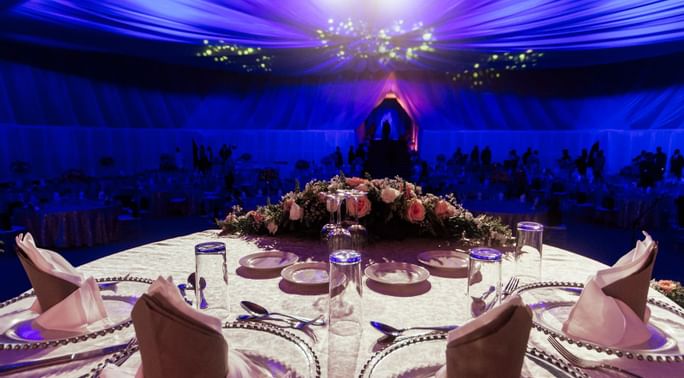 Closeup of a Banquet table at Kampala Serena Hotel