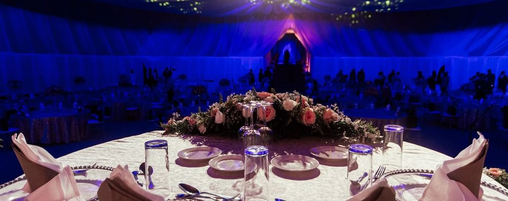 Closeup of a Banquet table at Kampala Serena Hotel