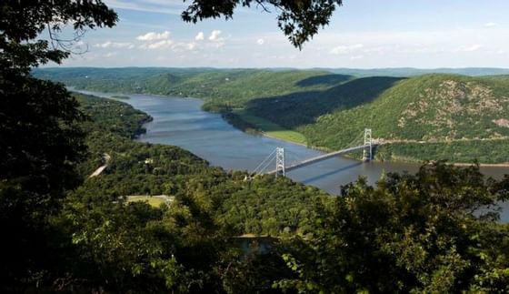 Aerial view of Bear Mountain State park near The Abbey Inn