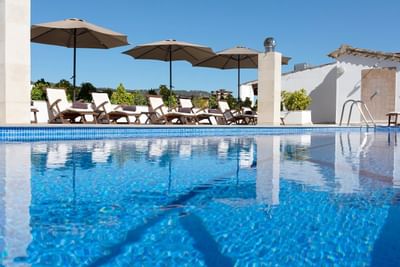 Rooftop pool at Gran Hotel Sóller in Sóller, Majorca