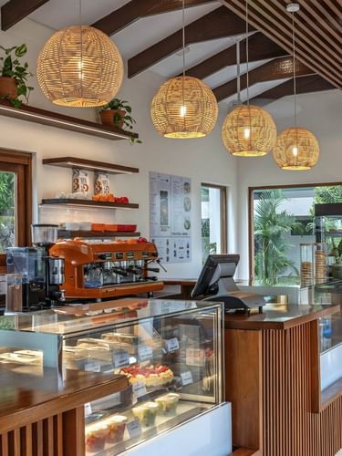 Coffee shop with pastries and drinks at Tokatoka Resort Nadi, Fiji International Airport