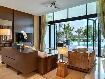 Separate living room in Empress Beach Villa at Danna Langkawi