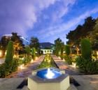 Night view of the garden in Kabul Serena Hotel