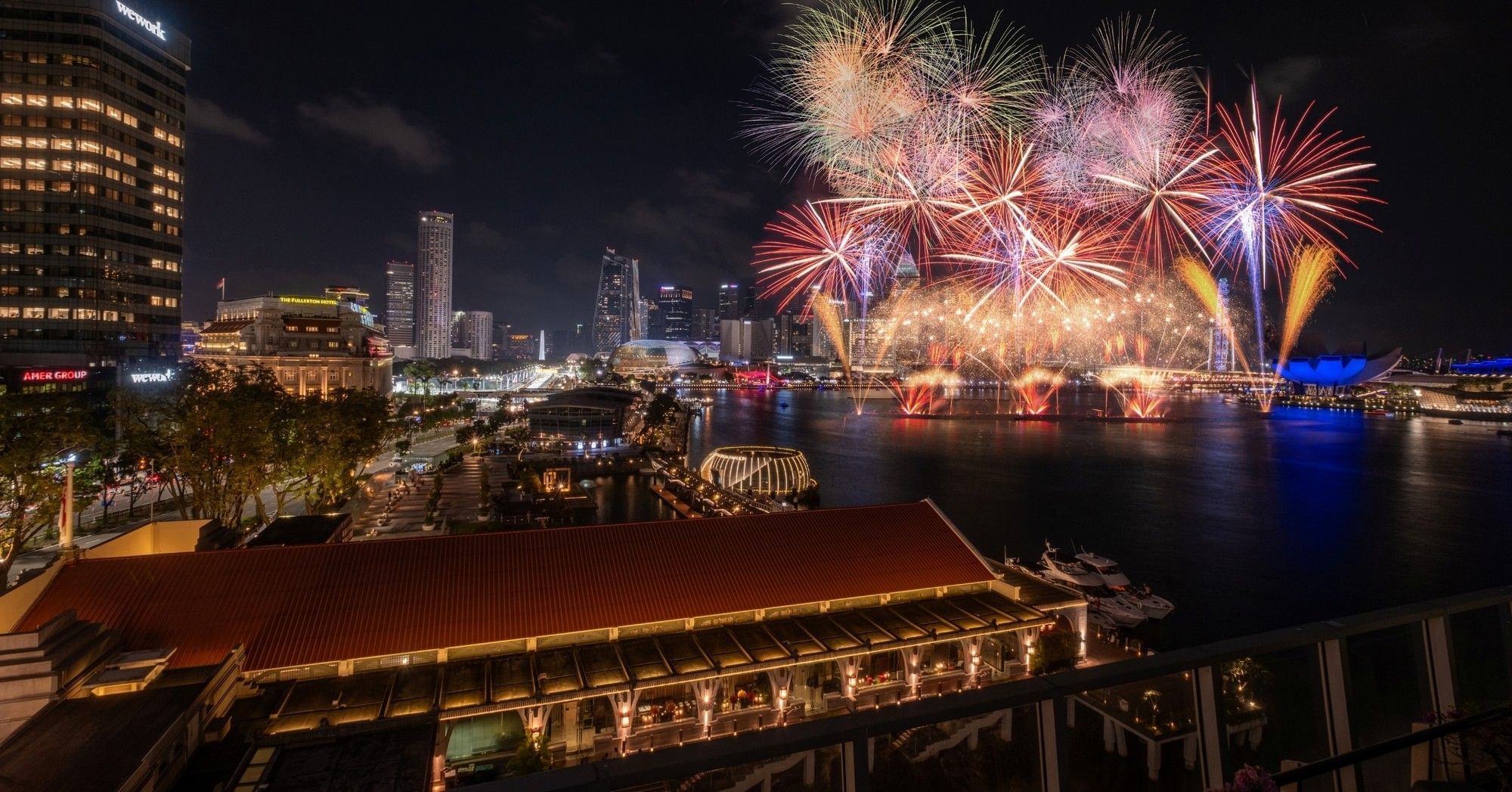 View of the F1 finale fireworks from Lantern