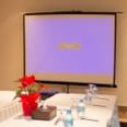 Projection screen & meeting table at The Royal Riviera Hotel