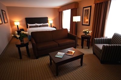 Junior suite living area and bed