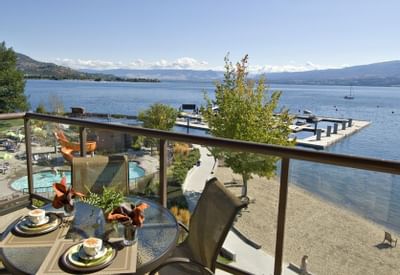 Set Table with Coffee & Marina View