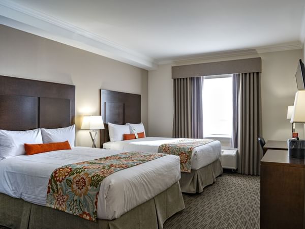 Two beds in hotel room