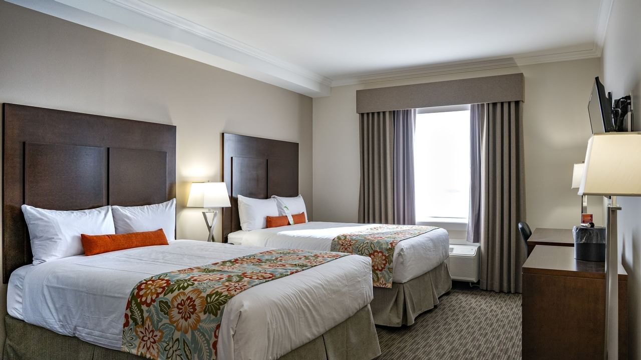 Two beds in hotel room