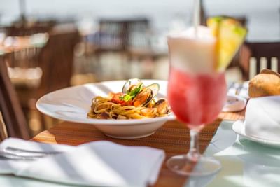 Spaghetti alle vongole dish served at Buenaventura Grand Hotel