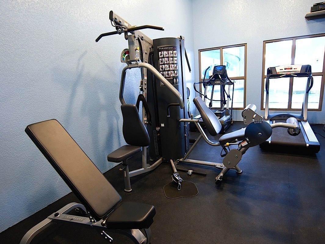 Exercise machines in Fitness Room at Stoney Nakoda Resort