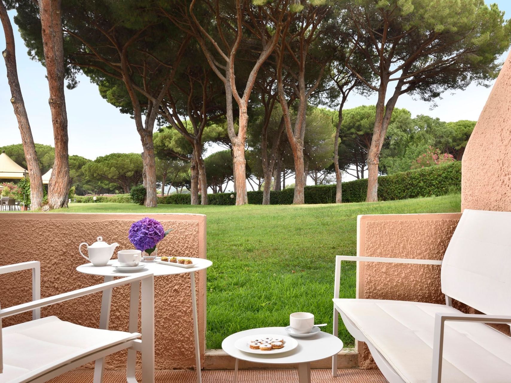 Tea served on a Suite terrace at Golf Hotel Punta Ala