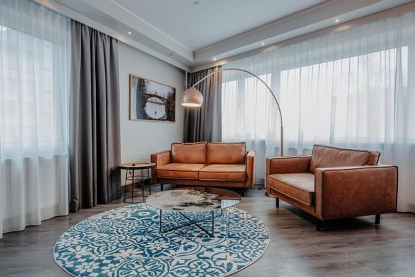 Interior view of a living area at Hotel Berlin Berlin