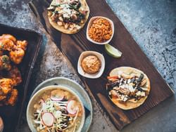 Close-up of Mexican foods served at Metterra Hotel on Whyte