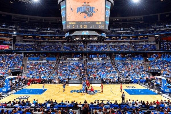 Basketball game in Amway Center near Lake Buena Vista Resort Village & Spa