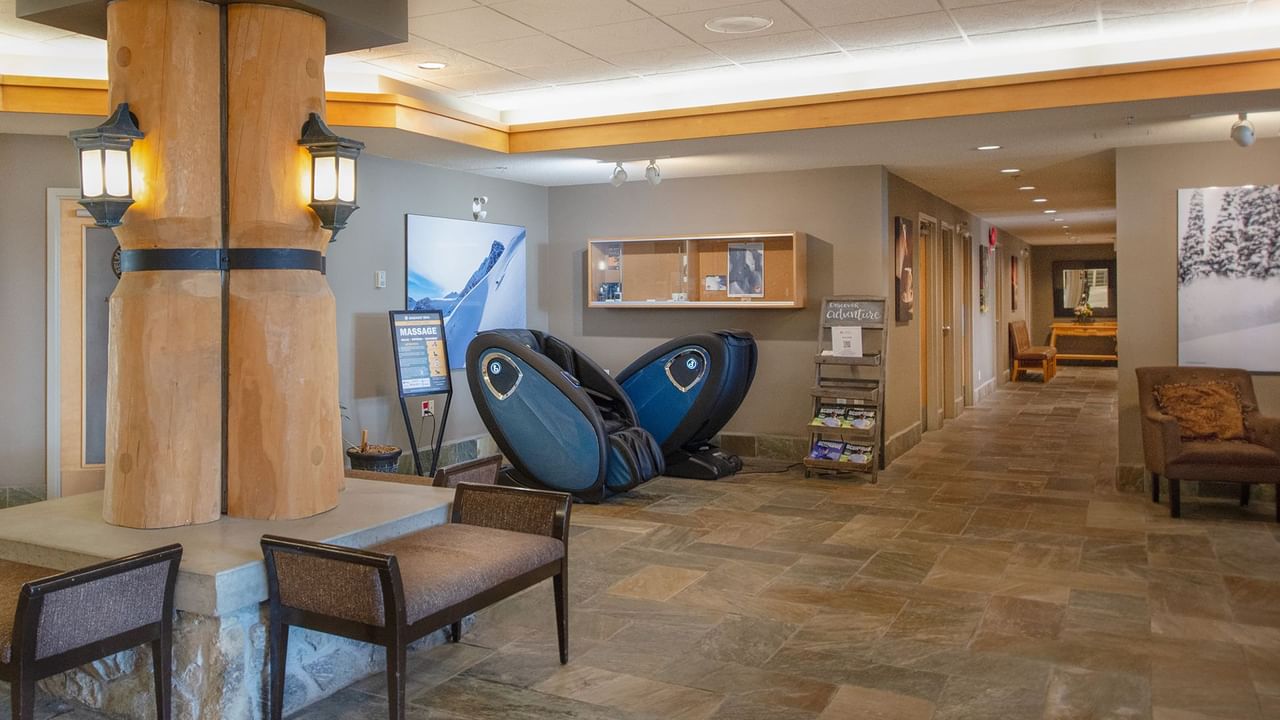 Massage chairs in the hotel lobby