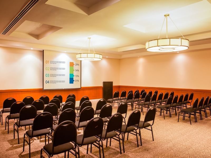 Theater setup in Salon B event room at Fiesta Inn Hotels
