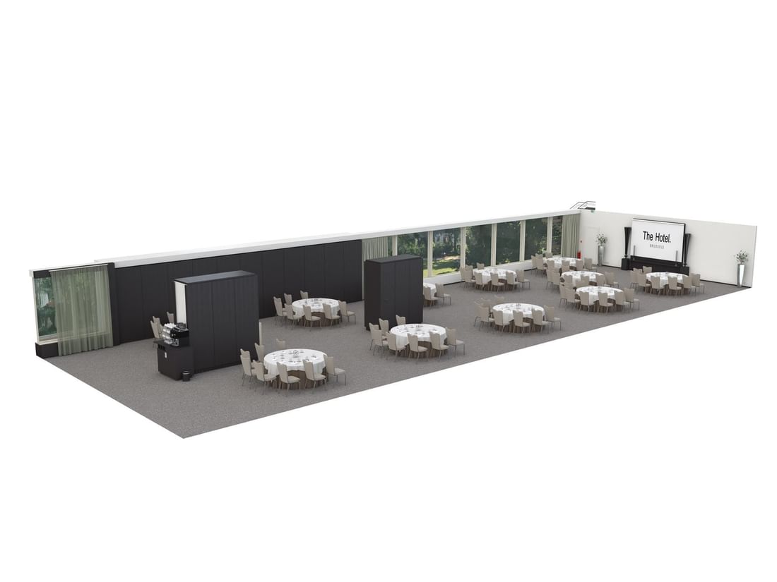 3D plan of Park Ballroom venue at The Hotel Brussels