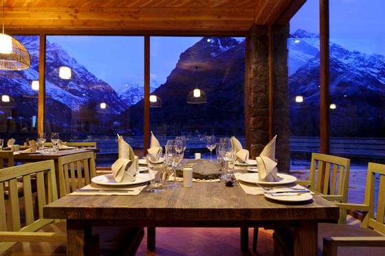 Dinner overlooking the Mountains at NOI Puma Lodge Hotel
