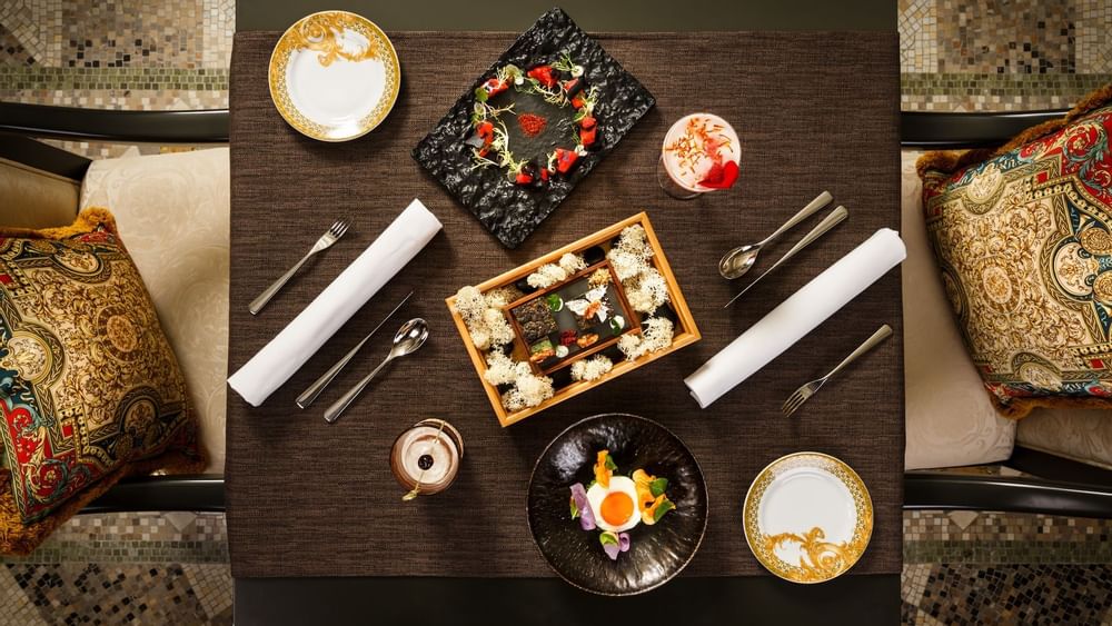 Close-up of Persian-Peruvian brunch at Palazzo Versace Dubai 