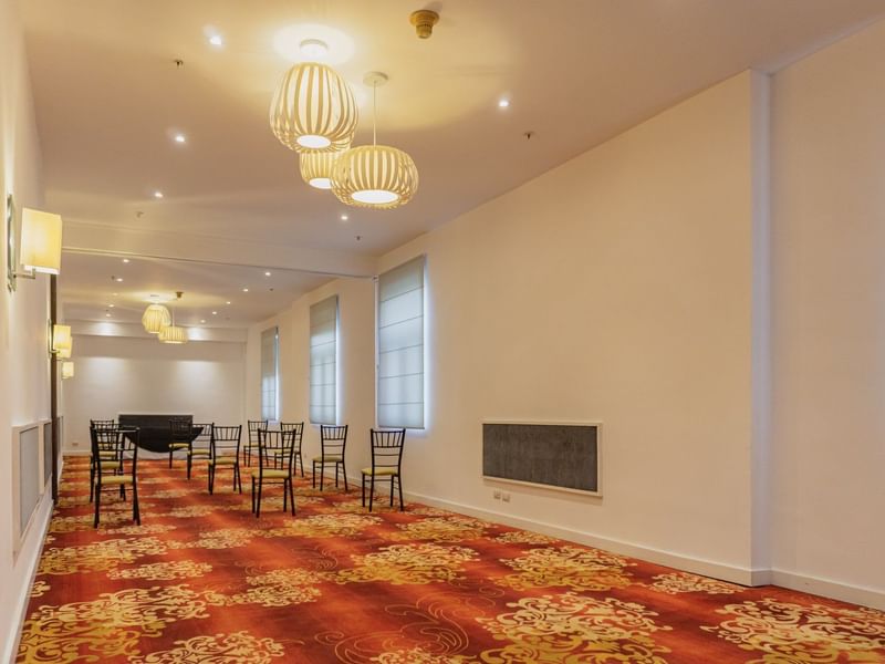 Theater-style chair arrangements in Rubi B at Gamma Hotels