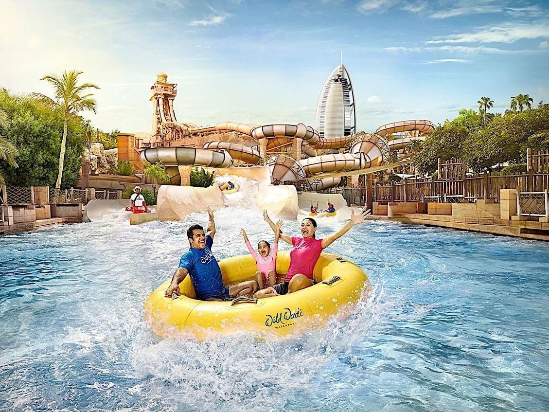 A family in Wild Wadi Waterpark near Two Seasons Hotel & Apt
