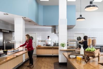 People in club canteen of The Goodenough Hotel in London