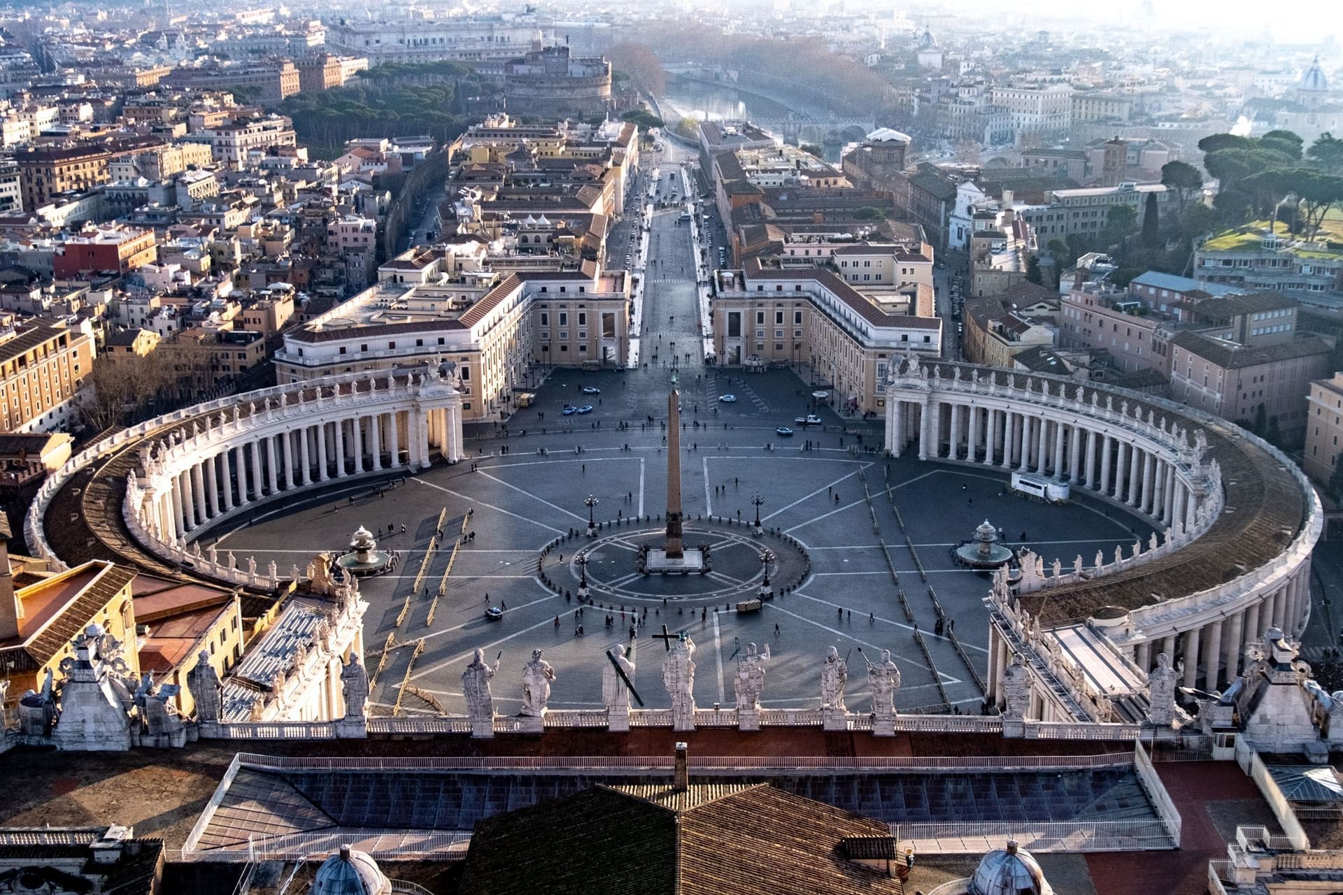 Aerial view of Saint Peter's Basilica near Rome Luxury Suites